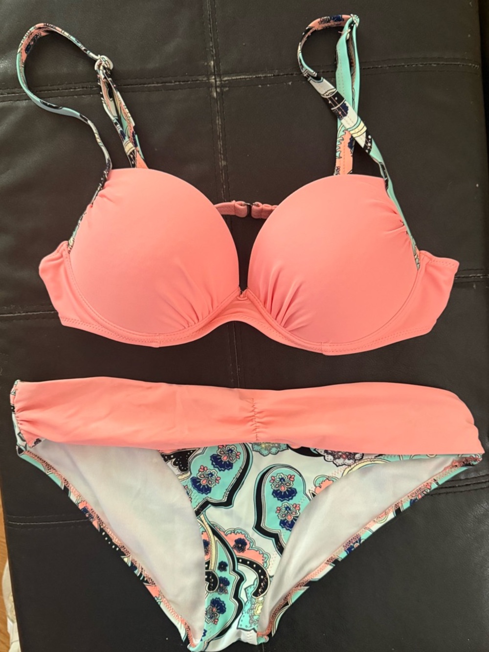 2pc Pink and blue paisley Bikini